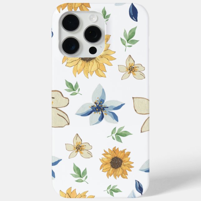 Étuis Apple Iphone 15 Pro Max à motif floral joli (Verso)