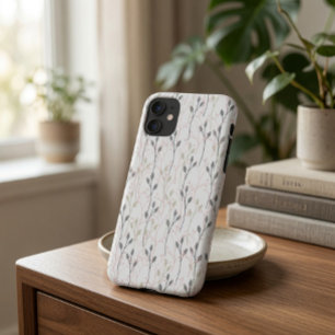 Étuis Iphone à Motif Floral Délicat en Pastel Doux