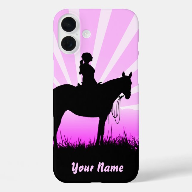 Étuis pour IPhone Cowgirl Coucher de soleil rose (Verso)