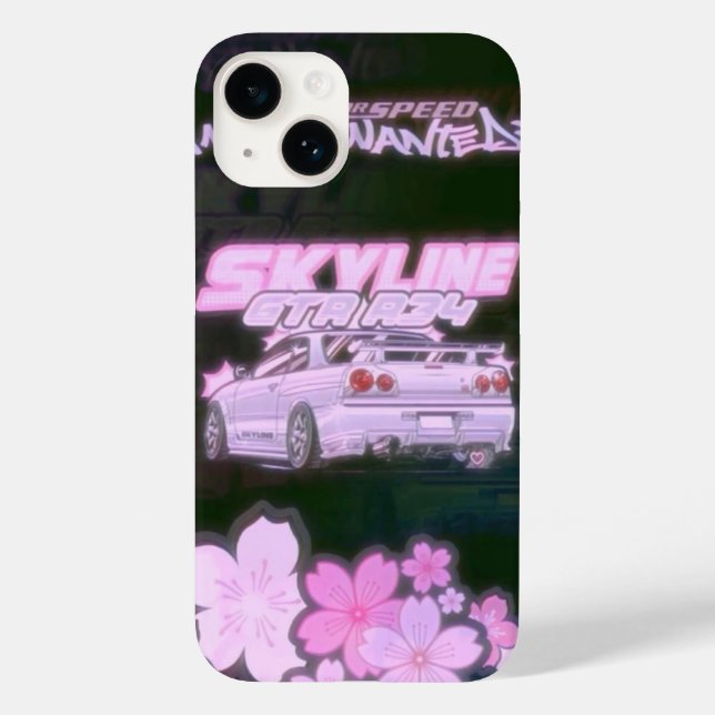 ÉTUIS POUR TÉLÉPHONE PINK NISSAN GTR (Verso)