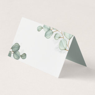 Eucalyptus Aquarelle Mariage Élégant Blanc