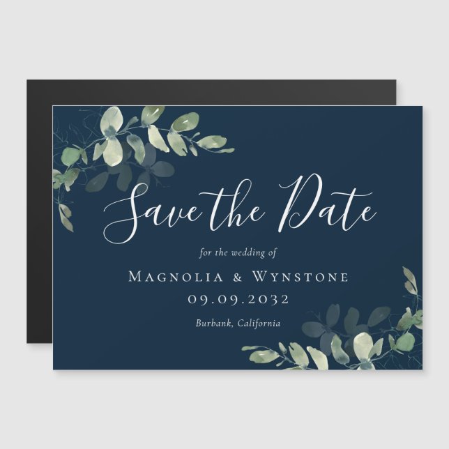 Eucalyptus Aquarelle Mariage Enregistrer La Date M (Devant / Derrière)
