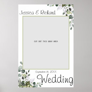 Eucalyptus Aquarelle Mariage Photo Prop Poster