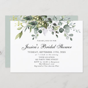 Eucalyptus Aquarelle Nuptiale Douche Invitation