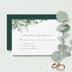 Eucalyptus Aquarelle Série Vert Script RSVP