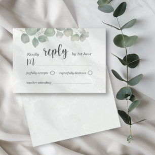 Eucalyptus Aquarelle vert sauge RSVP Mariage