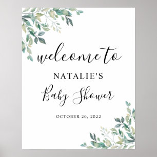 Eucalyptus Baby shower Affiche de bienvenue