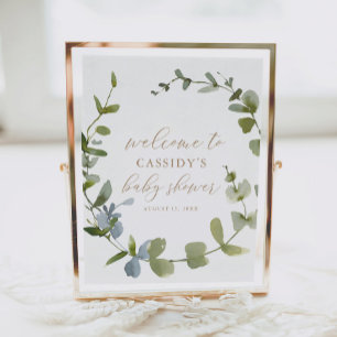 Eucalyptus Baby shower Affiche de bienvenue