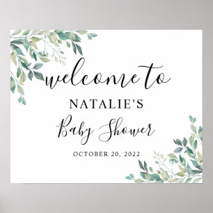 Eucalyptus Baby shower Affiche de bienvenue