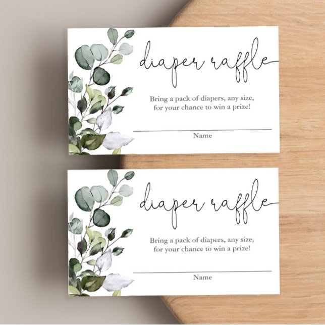 Eucalyptus baby shower carte de tombola de couche (Créateur téléchargé)