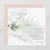 Eucalyptus bleu or rose mariage script éthérique