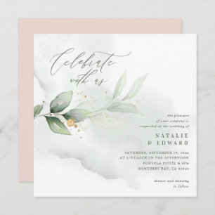 Eucalyptus bleu or rose mariage script éthérique