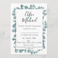 Eucalyptus Botanique encadré Invitation w Bible Ve