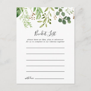 Eucalyptus Brown simple Bucket List Cartes