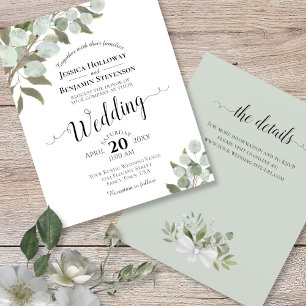 Eucalyptus BUDGET Faire-part de mariage avec détai