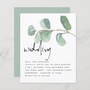 Eucalyptus BUDGET Invitation à un mariage informel