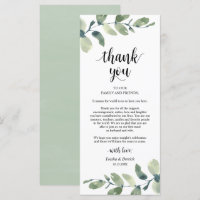 Eucalyptus Cadre Carte de remerciements