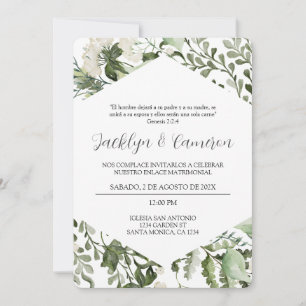 Eucalyptus cadre Faire-part de mariage espagnole