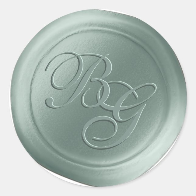 Eucalyptus Calligraphie Monogramme Stickers cire S (Devant)