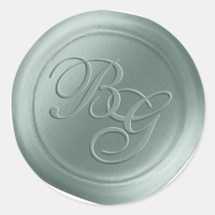 Eucalyptus Calligraphie Monogramme Stickers cire S