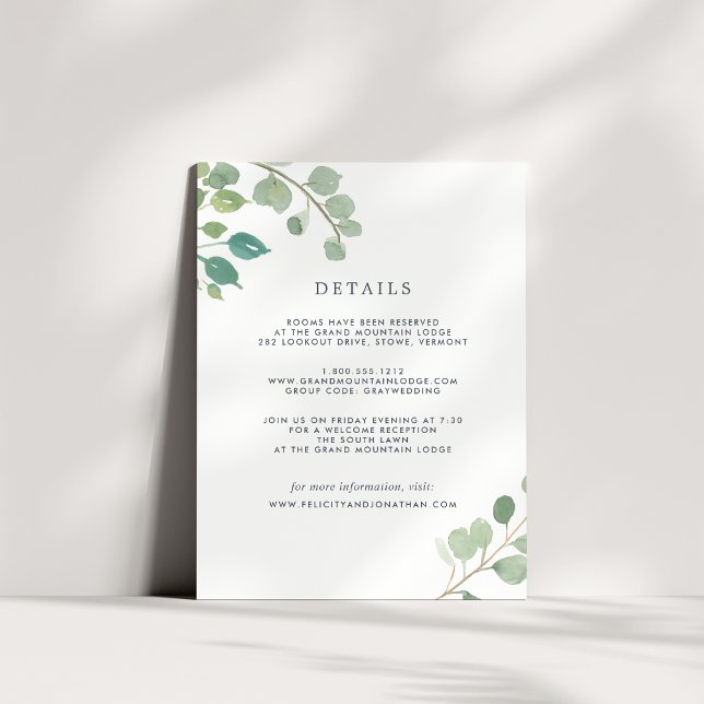 Eucalyptus | Carte de détails de l'invité (Créateur téléchargé)