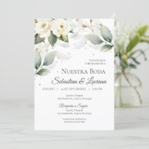 Eucalyptus de verdure invitation de mariage en esp