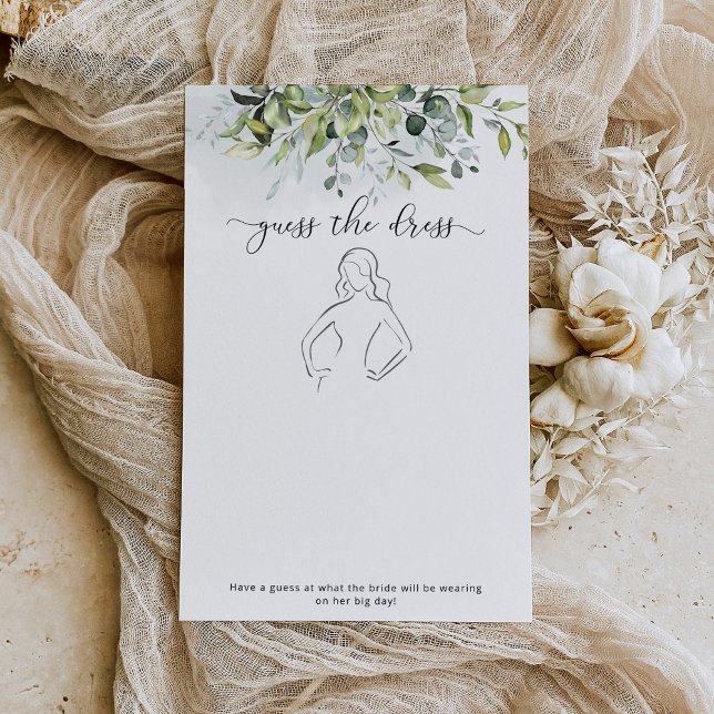 Eucalyptus Devinez la robe jeu de douche nuptiale (Créateur téléchargé)