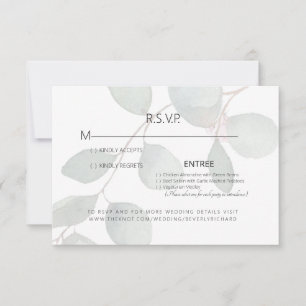 Eucalyptus Diner Options Carte Mariage RSVP
