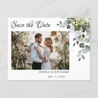 Eucalyptus Enregistrer la date PHOTO Invitation Ca