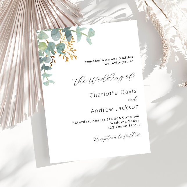 Eucalyptus faire-part de mariage à petit budget (Créateur téléchargé)