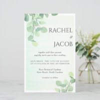 Eucalyptus Faire-part de mariage d'aquarelle