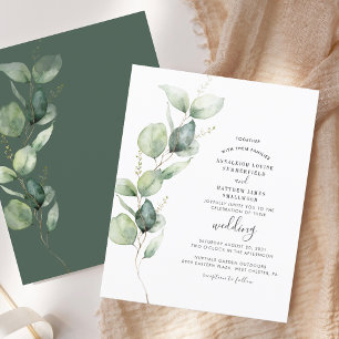 Eucalyptus Faire-part de mariage de script de verd