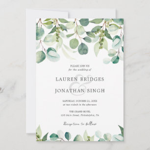 Eucalyptus Faire-part de mariage de verdure