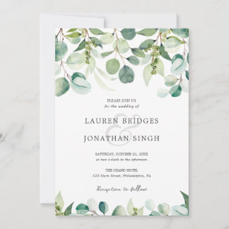 Eucalyptus Faire-part de mariage de verdure