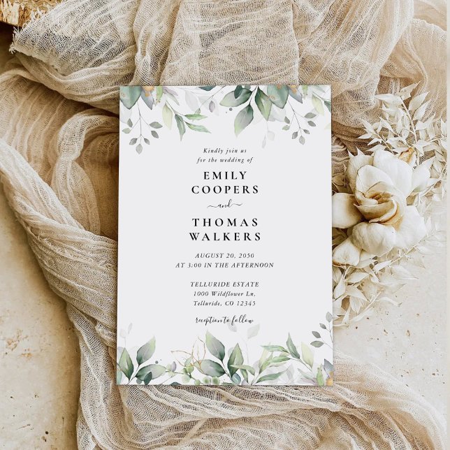 Eucalyptus Faire-part de mariage de verdure (Créateur téléchargé)