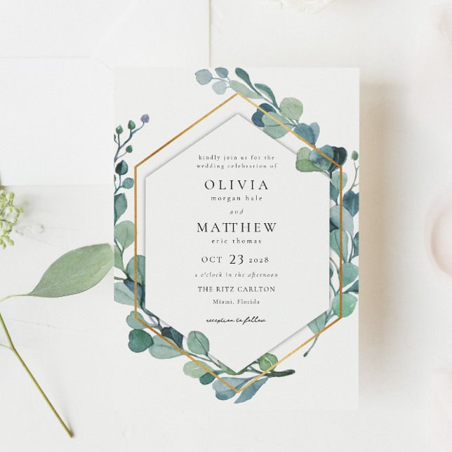 Eucalyptus Faire-part de mariage de verdure (Créateur téléchargé)