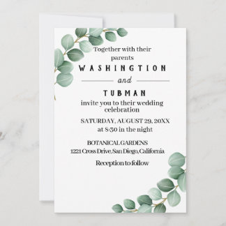 Eucalyptus Faire-part de mariage de verdure rustiq