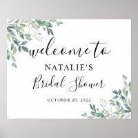 Eucalyptus Fête des mariées Affiche de bienvenue