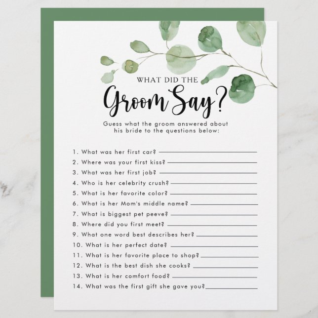 Eucalyptus Fête des mariées Qu'est-ce que la chamb (Devant / Derrière)