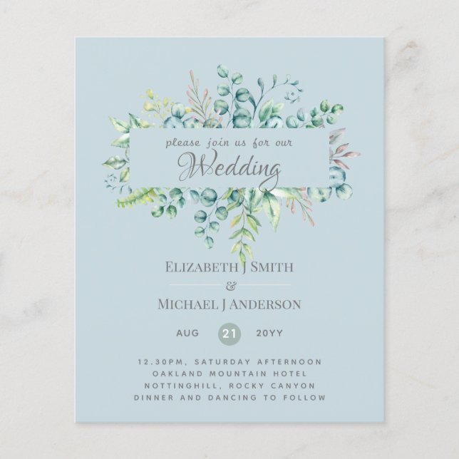 Eucalyptus Feuille Blue Sky Mariage (Devant)