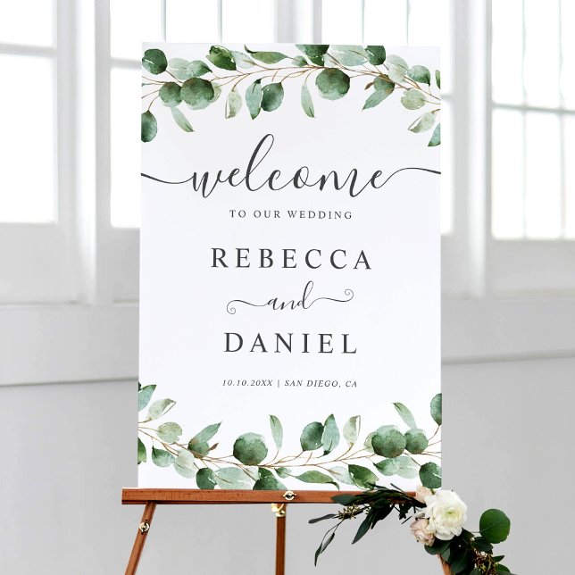 Eucalyptus Feuille Mariage Affiche de bienvenue (Créateur téléchargé)