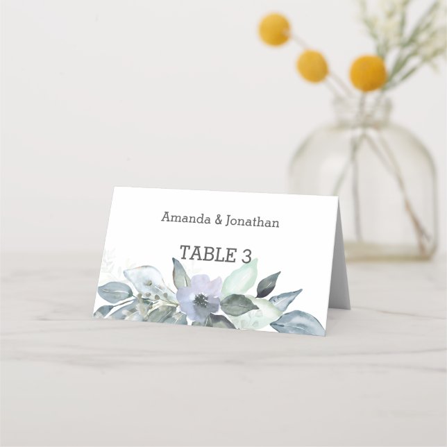 Eucalyptus Feuille Mariage Cartes de Place (Devant)