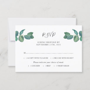 Eucalyptus Feuille Watercolor Wedding RSVP
