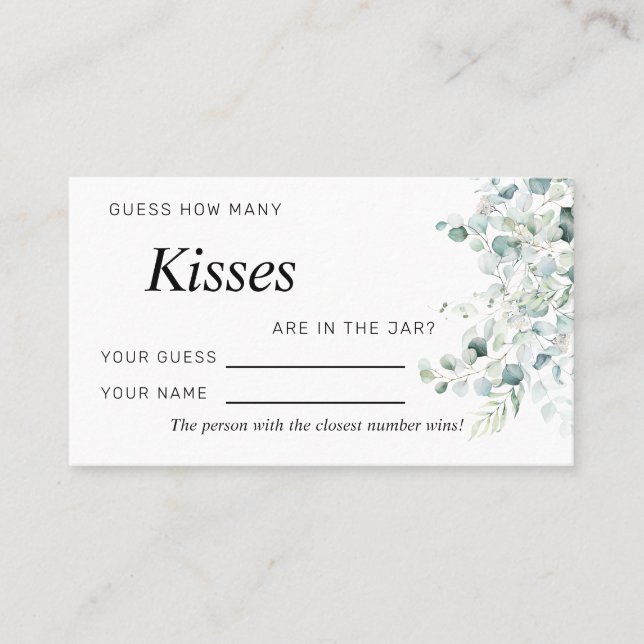 Eucalyptus Feuilles Combien De Baisers Cartes De J (Devant)