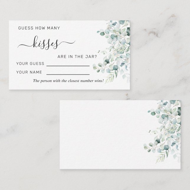 Eucalyptus Feuilles Combien De Baisers Cartes De J (Devant / Derrière)