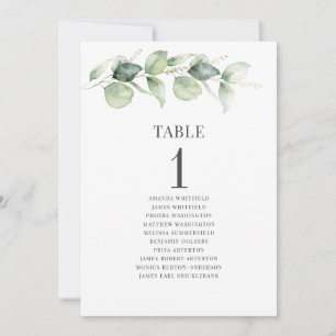 Eucalyptus Feuilles Numéro de table Siège Mariage