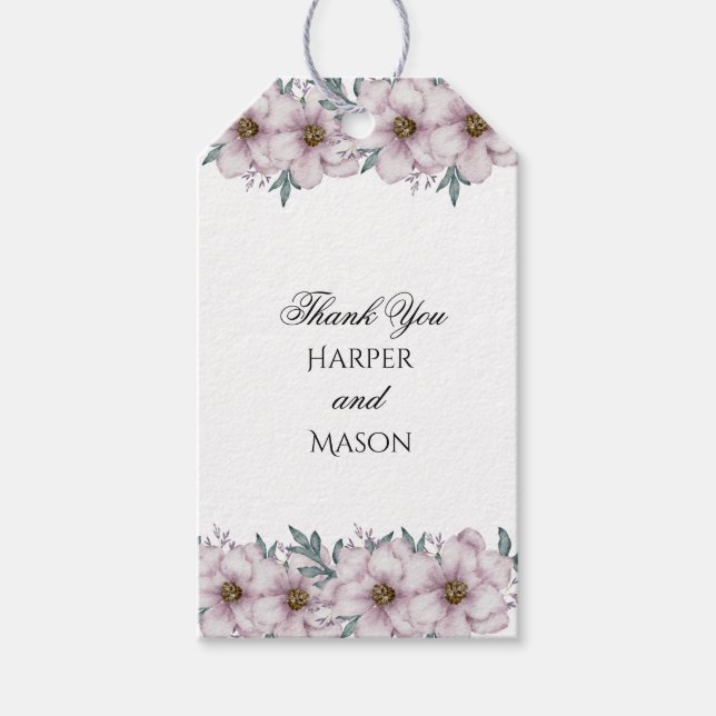 Éucalyptus Floral Mariage - Étiquettes cadeaux (Devant)