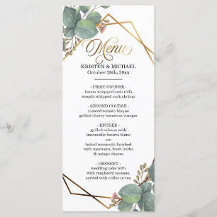 Eucalyptus geo frame menu mariage