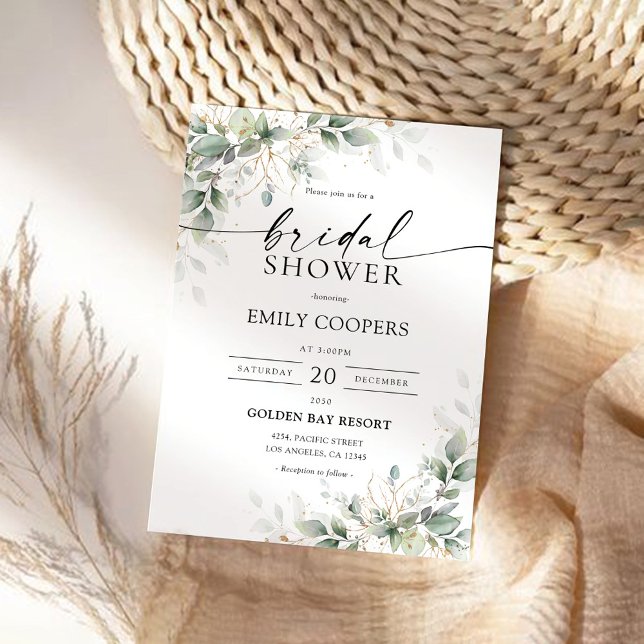 Eucalyptus Gold Bridal Show Invitation (Créateur téléchargé)