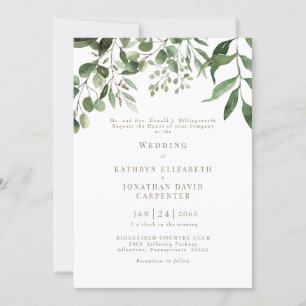 Eucalyptus Gold Faire-part de mariage texte